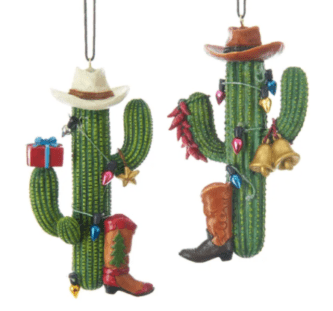 Western Cactus With Boot and Hat Ornaments