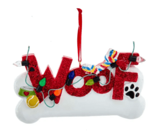 Woof Dog Ornament Personalize