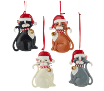 Christmas Cat Santa Hat Ornaments