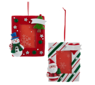 Santa and Snowman Frame Ornaments