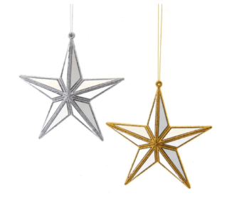 Gold and Silver Mirror Star Ornaments