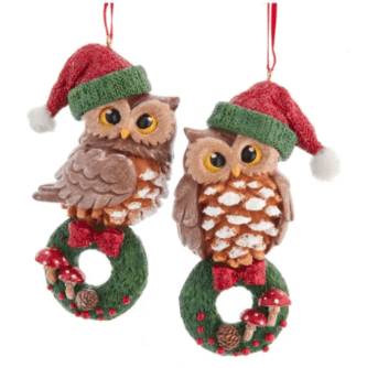 Pinecone Owl Ornaments