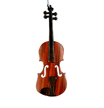 Wood Violin Double Sided Ornament