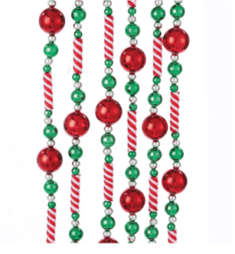 Candy Bead Garland Red White and Green