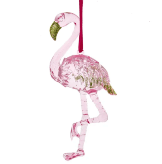 Fancy Pink Flamingo Ornament