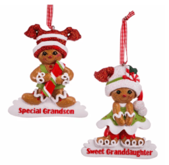 Gingerbread Grandchild Ornaments Personalize