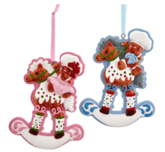 Gingerbread Rocking Horse Ornaments Personalize