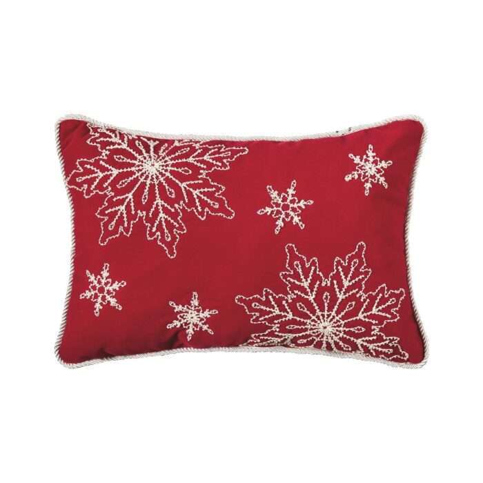 Snowy Snowflake Holiday Pillow