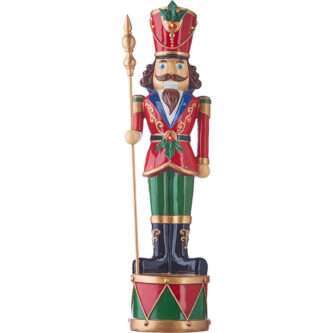 This Nutcracker Lit Decoration is a fun and festive addition to your holiday décor! Perfect for your entryway, this nutcracker has a classic look with a traditional uniform standing on a drum.