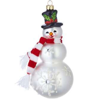 Knitted Scarf Snowman Ornament
