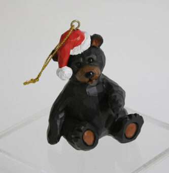 Black Bear Santa Hat Ornament