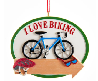 "I Love Biking" Ornament Personalize