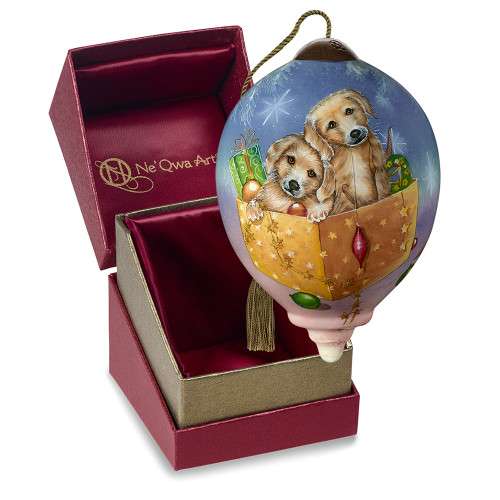 Box Christmas Puppies Ornament Ne’Qwa Art®