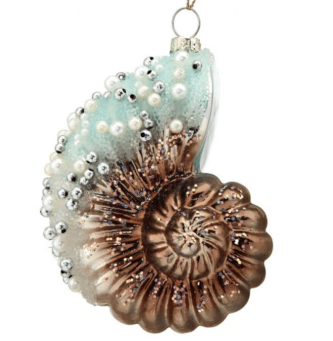 Beaded Nautilus Shell Ornament