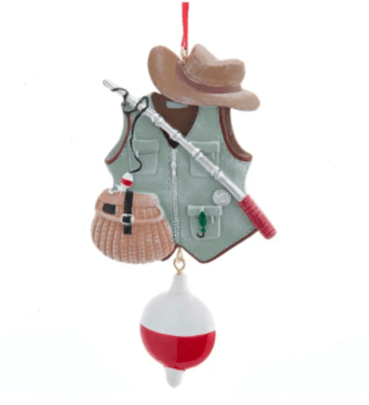 Fishing Vest and Hat Ornament Personalize