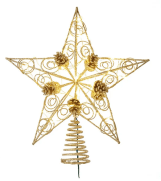Gold Star Gold Pinecone Treetop