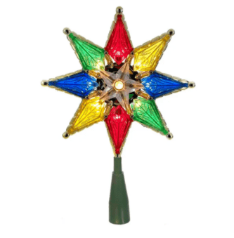 Multi Colored Faceted Star Treetop