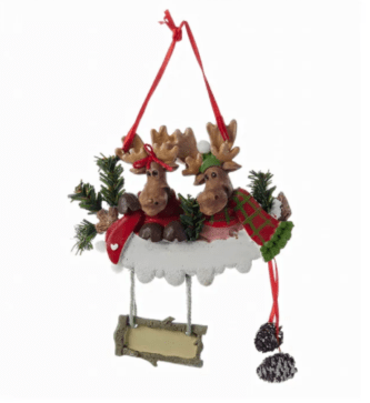 Pinecone Moose Family Ornament Family of Two