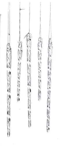 Twisted Clear Glass Icicles set of 24 stnicks.com