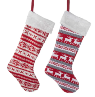knitted Lodge Style Christmas Stockings