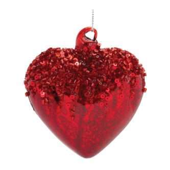 Jewel Top Red Heart Ornament