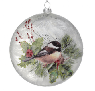 Chickadee With Pine Berries Ornament