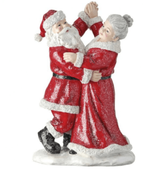 Dancing Santa and Mrs Claus Figurine