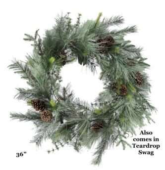 Deluxe Mountain Pine Blue Green Collection 32" Wreath