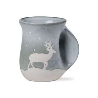 Falling Snow Reindeer Hand Warmer Mug