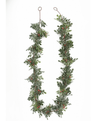 Frosted Boxwood Berry Garland