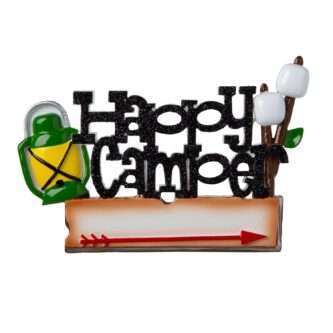 Happy Camper Sign Ornament Personalize