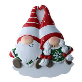 Heart Hats Gnome Couple Ornament Personalized