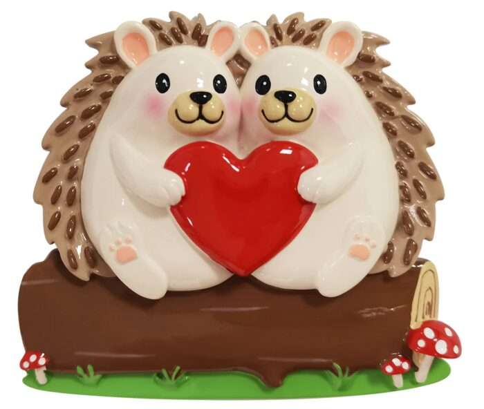 Hedgehog Love Couple Ornament Personalized