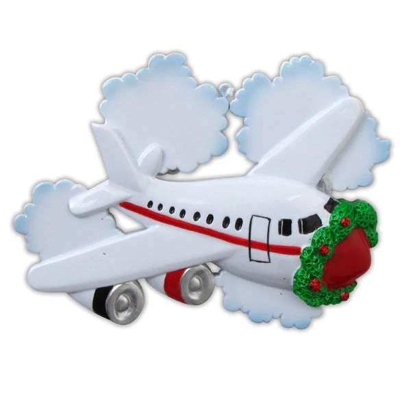 Holiday Jetliner Ornament Personalized