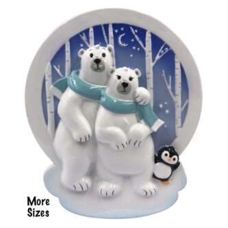 Polar Bear Family Ornaments Personalized Two