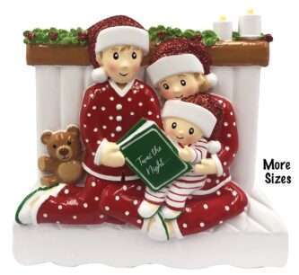 Reading In Bed Family Ornaments Personalized Three