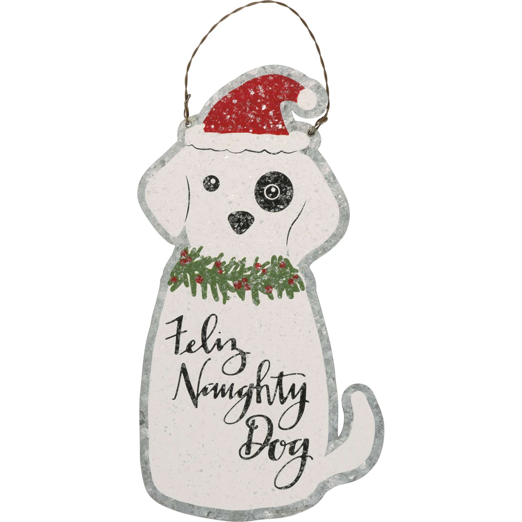 Feliz Naughty Dog Ornament - Christmas Store