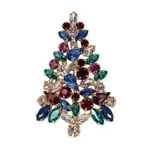 Crystal Christmas Tree Pin Multiple colors