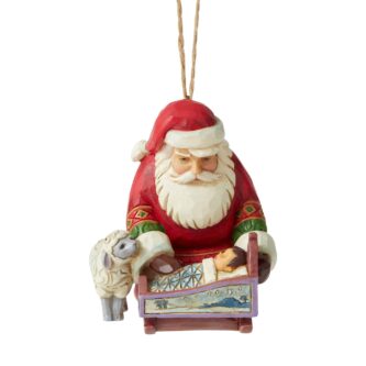 Jim Shore Santa With Baby Jesus Ornament