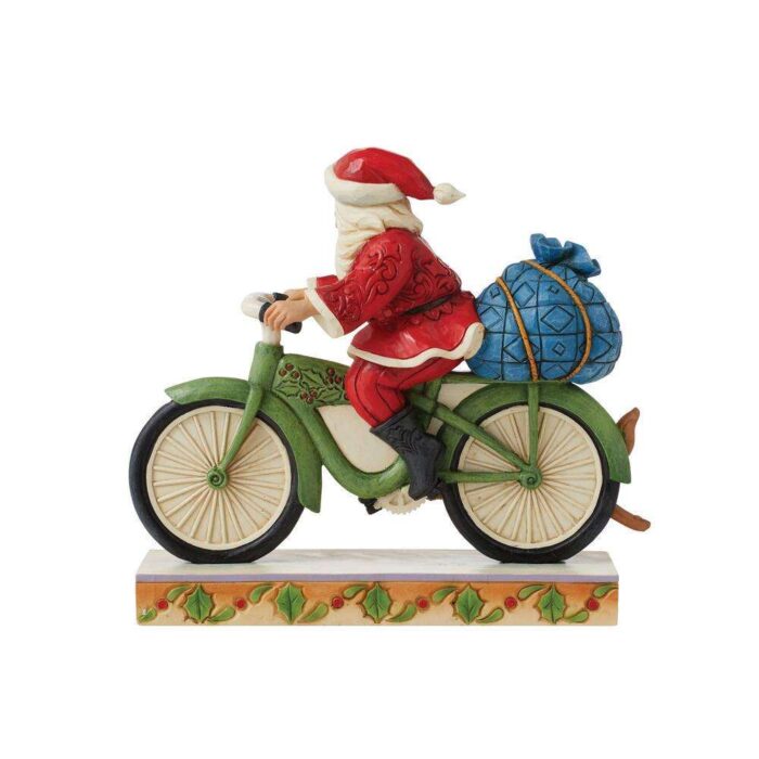 Back Santa Riding Bicycle by Jim Shore