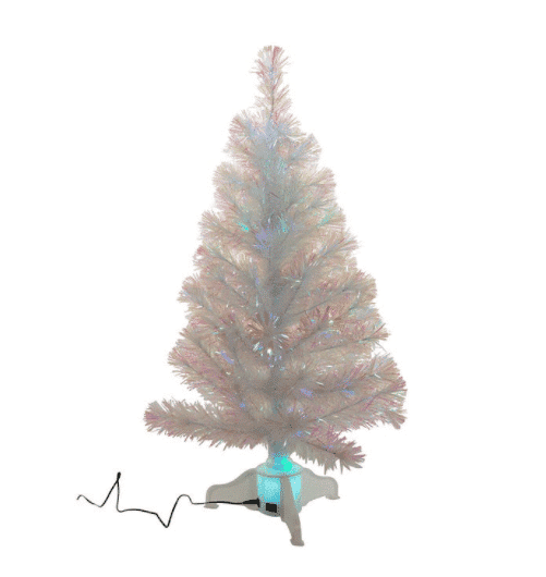 Back 32" Fiber-Optic LED Iridescent Tree