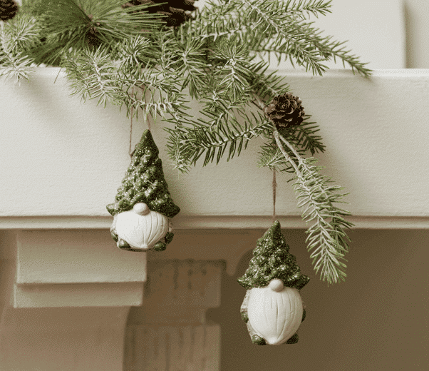 Gnome Ornaments Tree Hat Sparkle mantle