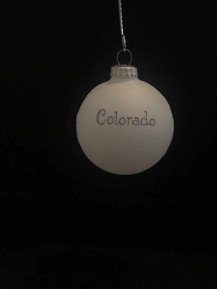 Colorado Snow Capped Mountain Glass Ball Ornament