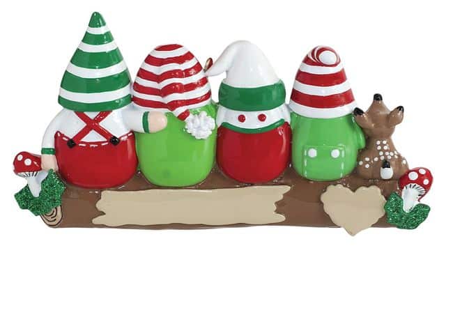 Family Idle Gnomes Ornament Personalize