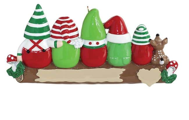 Family Idle Gnomes Ornament Personalize