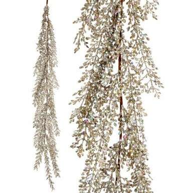 48" Glitter and Sequin Artemesia Garland in Gold