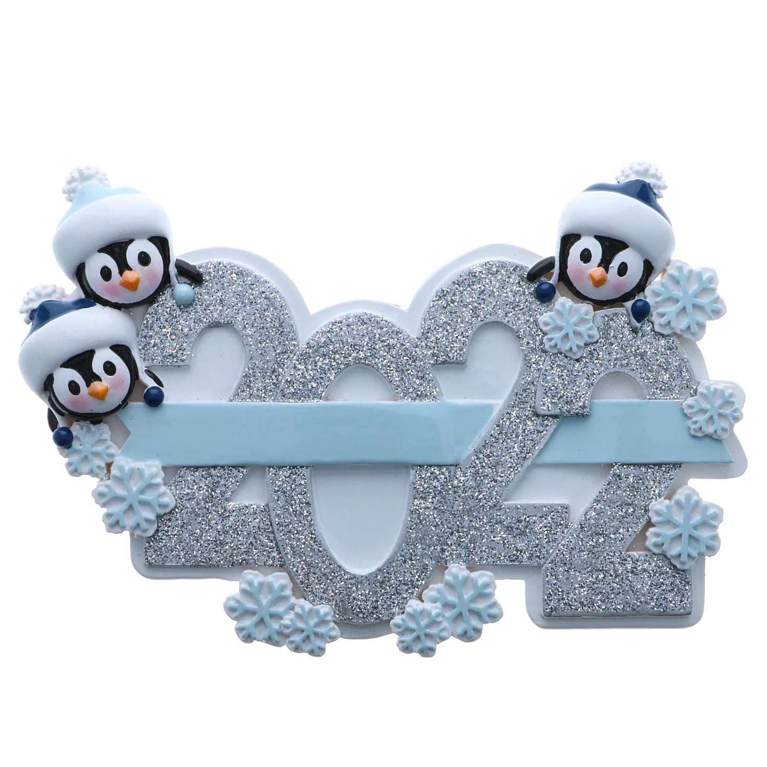 Penguin 2022 Family Personalized Ornament Family of Three