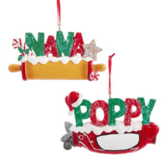 Poppy or Nana Ornaments Personalize