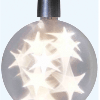 Battery Operated Warm White LED Holographic Starfire Sphere Light