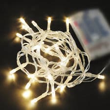 Battery Operated Set of 192 Warm White LED Twinkle Lights with Clear Cord